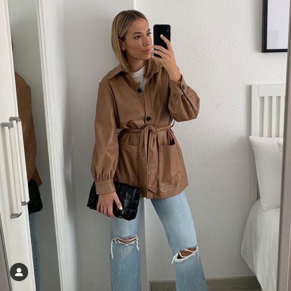 Zara faux leather overshirt